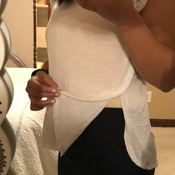 Rue21 White Shirt with Lace Sleeves - Picture 3 of 6